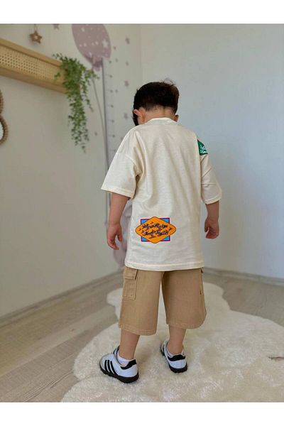 JELİBOOM Est1975 Boy's Capri Jeans Suit 100% Organic Cotton