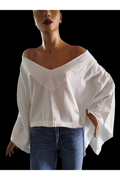 estewoman Muslin Boat Neck Blouse