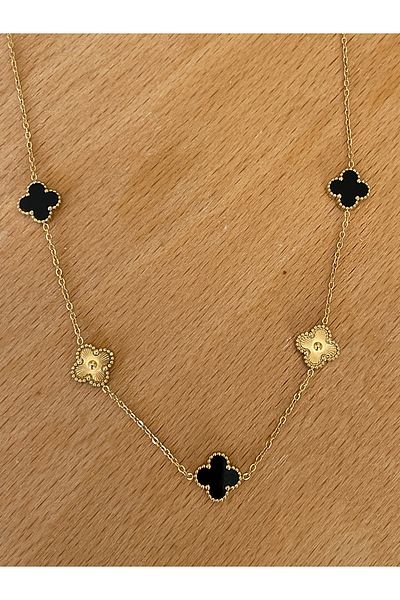 JELLY Women's Steel Silver Color Clover Model Necklace