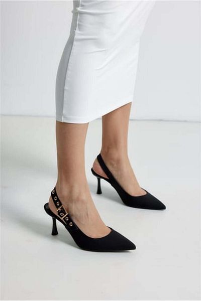 KİNDEP Kindep (Park Moda) Closed Toe Heeled Women's Shoes Black