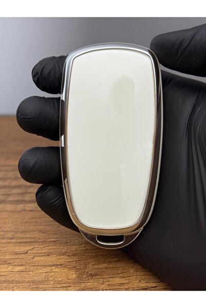 Mavi Keys Husă de protecție pentru telecomandă din silicon cu 3 butoane compatibilă cu Chery Tiggo 8 Plus – Culoare alb argintiu