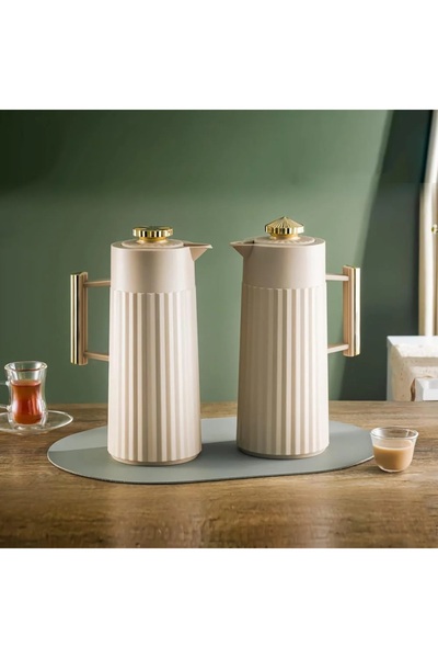 DVINA طقم قطعتين ترامس للشاي والقهوة من بيتروس 1لتر + 1لتر