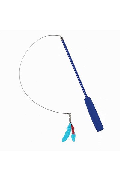 PatiOnline Telescopic Cat Fishing Rod (with Feather and Bell)