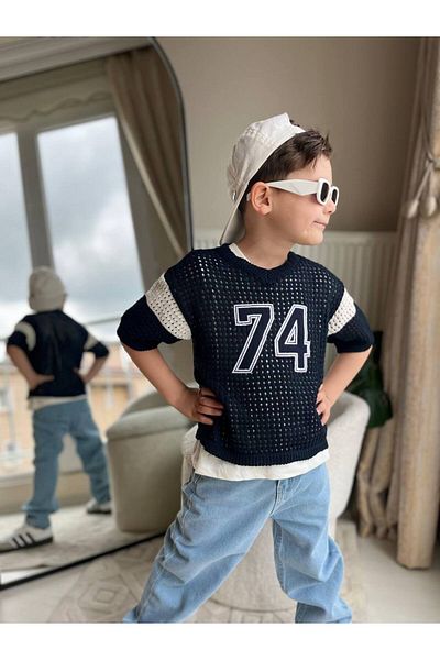 BOYBOY Boy's Embroidered Knitwear Jeans Bottom Top Set