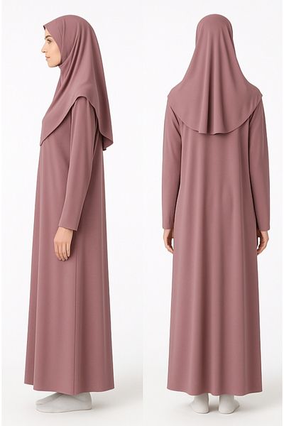 ZEHRANAZ NAMAZ ELBİSESİ Prayer Dress (Dusty Rose)