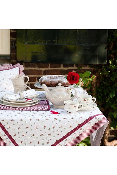 Clayre & Eef Ceramic Cup with Saucer Roses 15x7 cm 0.2 L