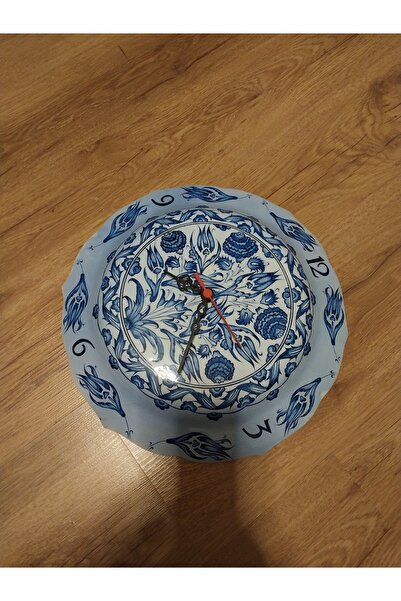 Butik Özel tasarım çini duvar saati 32cm