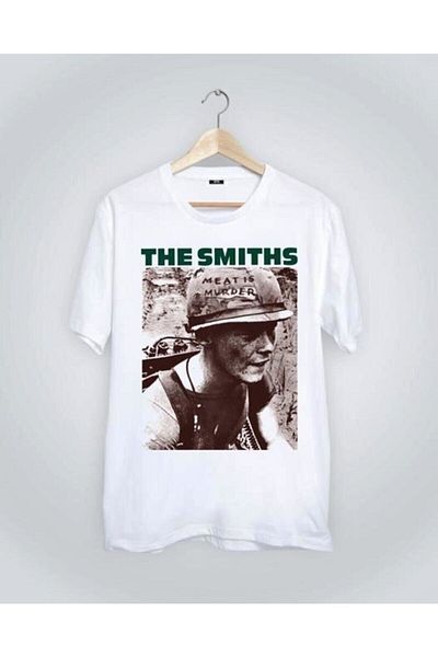 Pisa Art Унисекс бяла тениска The Smiths Meat Is Murder