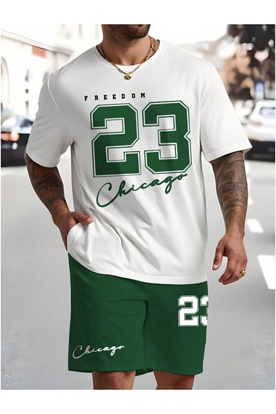 Bolders Outdoors Chicago Printed T-Shirt and Shorts Bottom-Top Set 2