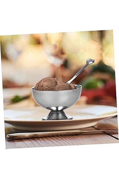 sui home 11cm Large Size Steel Round Ice Cream Turkish Delight Cookie Presentation Bowl