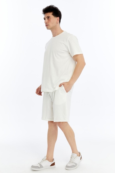 OXVİN 2-Piece Men's T-Shirt - Shorts Set Regular Modal Blend (Shorts - T-Shirt)