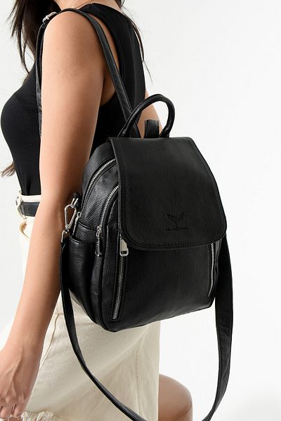 archangel Women's Backpack and Shoulder Bag Black