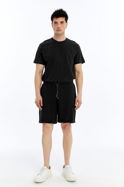 OXVİN 2-Piece Men's T-Shirt - Shorts Set Regular Modal Blend (Shorts - T-Shirt)