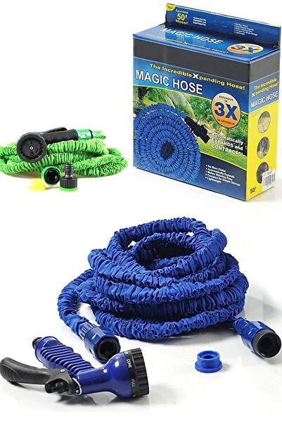 MAGIC HOSE 30 Metre Uzayan Araç Yıkama Bahçe Sulama Hortumu 7 Fonksiyonlu Baş...
