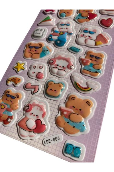 Pembe Pasaj Rabbit Themed Sticker – Embossed 3D Sticker Label – Notebook Laptop Agenda Bullet Journal Sticker
