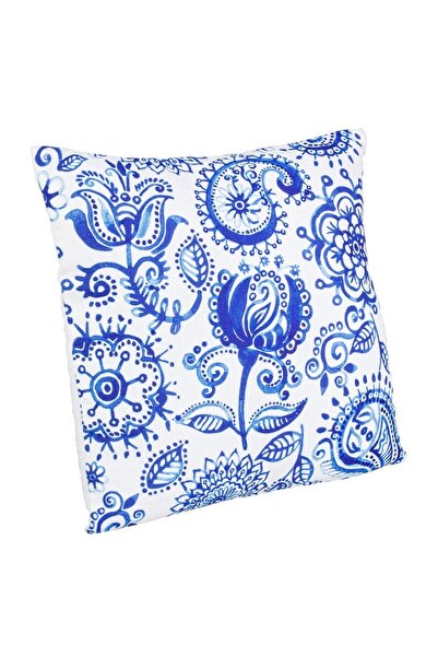 Bizzotto Διακοσμητικό Μαξιλάρι Kitty Λευκό Μπλε Υφασμάτινο 40 εκ. X 40 εκ.