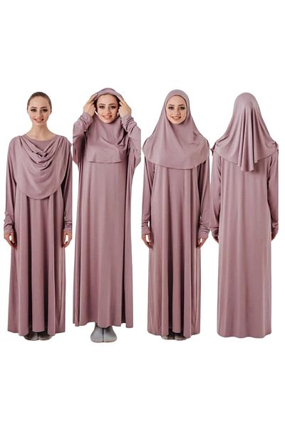 ZEHRANAZ NAMAZ ELBİSESİ Prayer Dress (Dusty Rose)