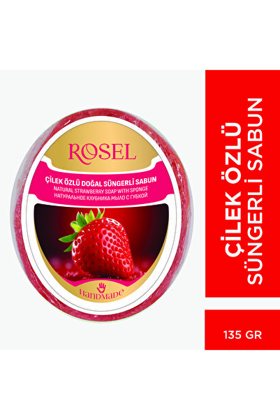 Çilek Özlü Süngerli Doğal Sabun
