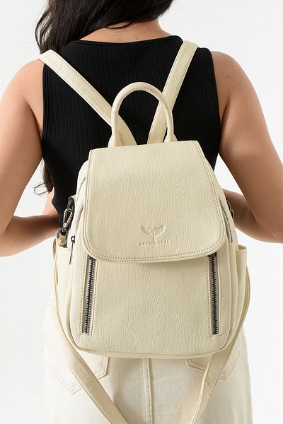 archangel Women's Backpack and Shoulder Bag Cream