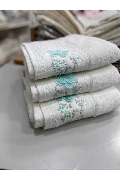 HMZ Textile Festa Handworked Daisy Model Bamboo Anali Girl Towel. (30X50+50X90) Anali Girl Towel