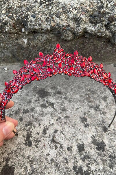 Hobigram Clara Red Bridal Henna Crown Special Occasion Accessory Women's Crown Hair Accessory