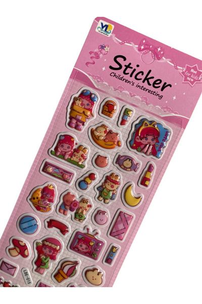 Pembe Pasaj Pink Kawaii Sticker – Embossed 3D Sticker Label – Notebook Laptop Agenda Bullet Journal Sticker