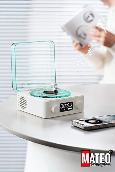 MATEO Retro Pikap Tasarımlı Bluetooth Hoparlör | Dijital Saatli & LED Işıklı & Gece Lambası