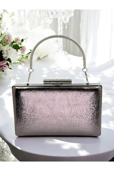 Biçanta New Model Color Bright Patterned Chain Strap Handle Women's Evening Dress Bag Wedding Engagement Graduation