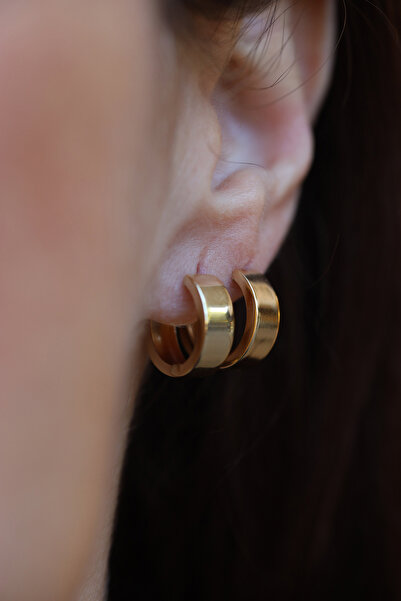 Yenigün Kuyumculuk 14 Ayar Altın Kalın (Çap:1.5 cm) Halka Küpe