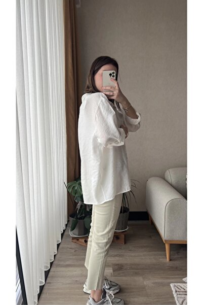 Parkur KADIN MODAL TEK CEP OVERSİZE GÖMLEK