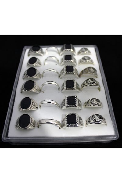 semazen Hac-umre Gift 24-Piece Men's Rings