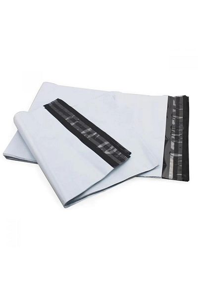 ambalaje365 Courier Envelopes 175/255 50 Mm, Self-Adhesive, Polyethylene, White/Grey, 50 Pcs/Set