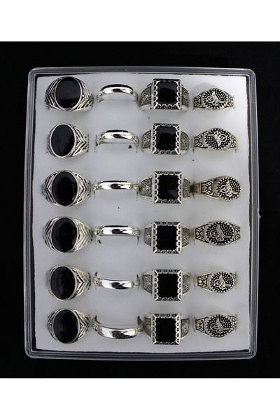 semazen Hac-umre Gift 24-Piece Men's Rings