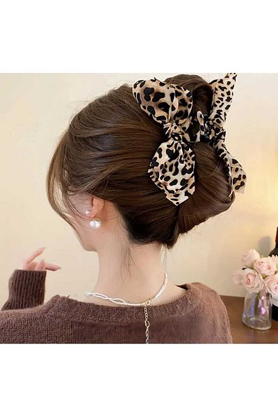 Bacoss Brown Leopard Pattern Bow Design Latch Buckle (Bc-1214)