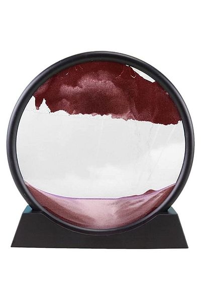 OEM Decorative Hourglass for Home and Office, Glass/Sand 3D, 18x19.5 cm, Red/Black