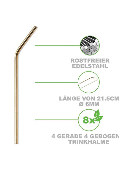 Heredot Mithra Life 2 Adet Metal Paslanmaz Gold Pipet ve Temizleme Fırçası MIT1217