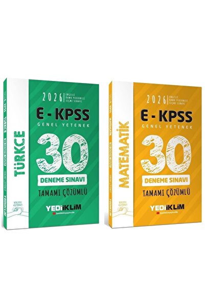 Genel Markalar Yediiklim 2026 Baskı EKPSS Türkçe + Matematik 60 Deneme 2 li Set
