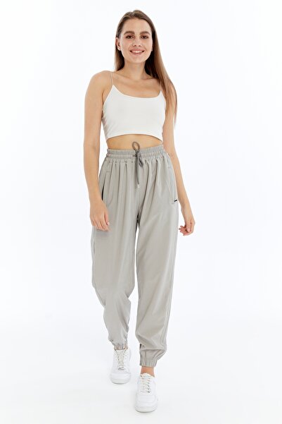 OXVİN Women's Baggy Parachute Fabric 3-Pocket Sweatpants with Hidden Zipper and Elastic Legs