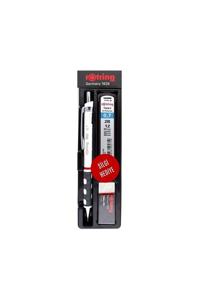 Rotring Tikky Versatil School Set, 0.7 Mm, White, with Eraser and Nib Gift