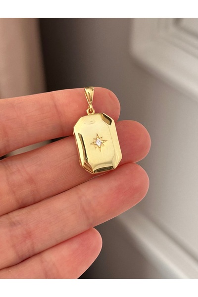 emy by emel luxury silver jewelry Altın Kaplama Açılabilir Kapaklı Yıldızlı M...