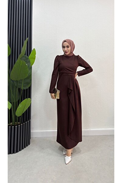 modadeywearst فستان حجاب بتفاصيل مكشكشة