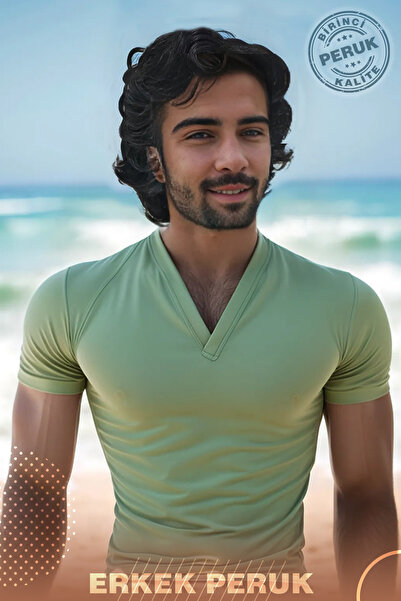 KONAK PERUK Erkek Peruk Doğal Görünümlü Fiber - Siyah