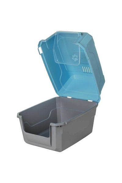 kuzenler store Mikopet Deluxe Blue Indoor Cat Toilet