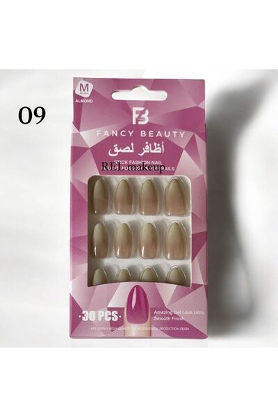 FANCY BEAUTY أظافر لاصقة مع الغراء – رقم 09 أظافر مثالية في دقائق بدون صالون