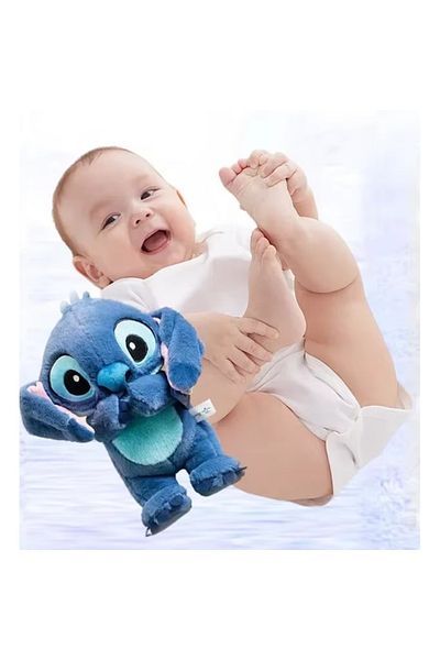 FOXMAG24 Set of 2 Interactive Toys Lilo & Stitch, Lights, Sounds, Breathes, Calming, 15cm, Blue/pink