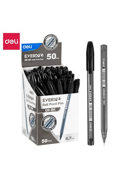 Deli EQ9-BK Ball Point Pen - 50pcs / ideal for school and office use
