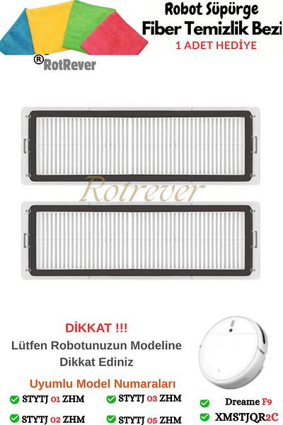RotRever Xiaomi Mi Robot Vacuum 1C,2C and F9 Compatible-Mop Pro 2+3D Hepa Filter-2 Pieces