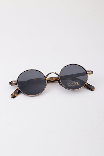 Kapin Safari Yuvarlak Tasarım Unisex Güneş Gözlüğü - Bronz Siyah