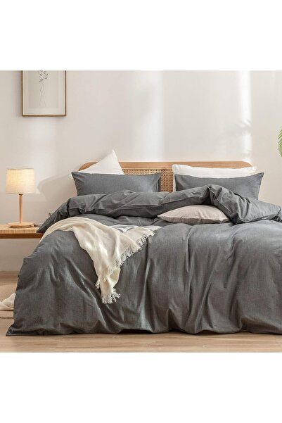 Sheri Home Tekstil Pure Beyaz Çift Kişilik Nevresim Seti(YORGAN KILIFI 2 Lİ Y...