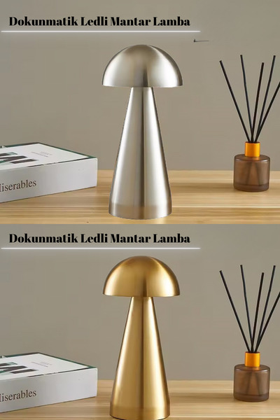 welcomein Mantar Masa Lambası Kablosuz Ledli 3renk Dokunmatik Şarjlı